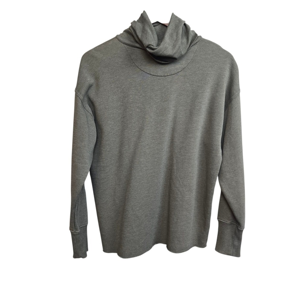 Aerie Olive Green Funnel Cowl Neck Pullover Sweatshirt Relaxed Fit Womens XXS
